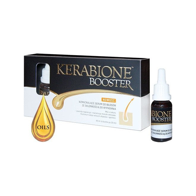 Wzmacniające serum do włosów wypadających, Kerabione Booster Oils, 4x20ml