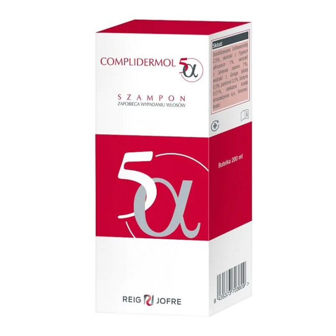 Szampon przeciw łysieniu androgenowemu, Complidermol 5-alfa, 200ml