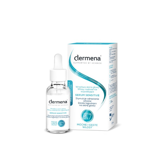 Łagodzące serum stymulujące wzrost włosów, Dermena Serum Sensitive, 50ml