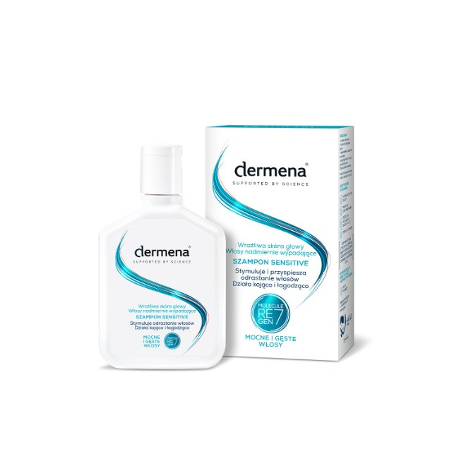 Łagodzący szampon stymulujący wzrost włosów, Dermena Sensitive, 200ml