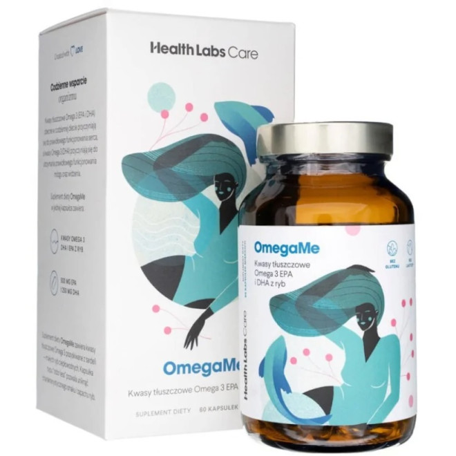 Health Labs Care Omega Me Kwasy tłuszczowe Omega 3 EPA i DHA - 60 kapsułek