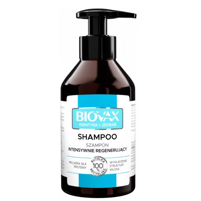 L'biotica Biovax Keratyna + Jedwab Intensywnie regenerujący szampon do włosów  200 ml
