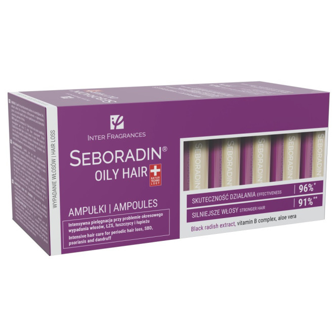 SEBORADIN Oily Hair Ampułki przeciw wypadaniu i przetłuszczaniu się włosów - 14 x 5,5ml