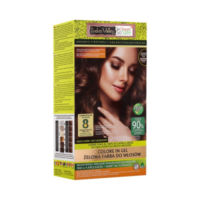 INDUS VALLEY Żelowa naturalna farba do włosów - 5.4 MIEDZIANY MAHOŃ