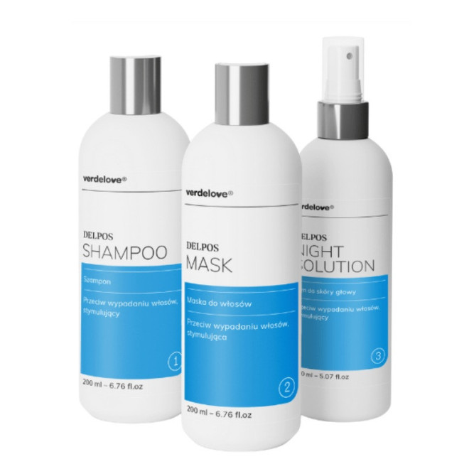 Delpos Szampon Maska Płyn na wypadanie włosów - ZESTAW