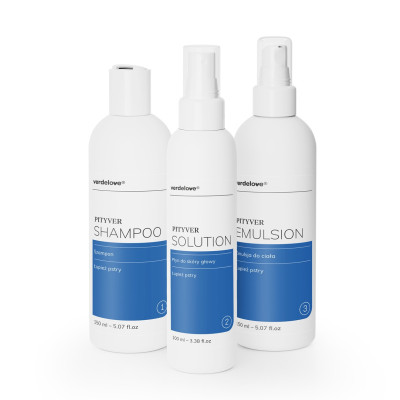 Pityver Szampon Emulsja Płyn na łupież pstry - ZESTAW