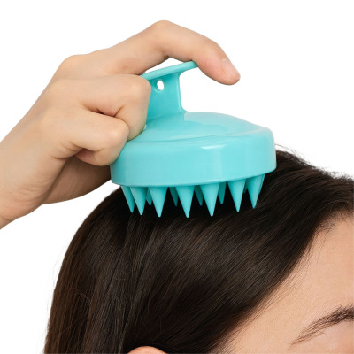 Silikonowy masażer do skóry głowy oraz ciała NIEBIESKI