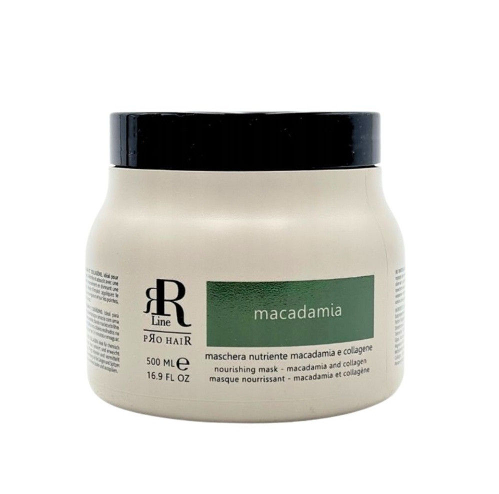 RR LINE Macadamia Star Nourishing Mask – Mit Macadamia & Collagen, 33.8 Oz (1 Liter), Pflegende Haarmaske