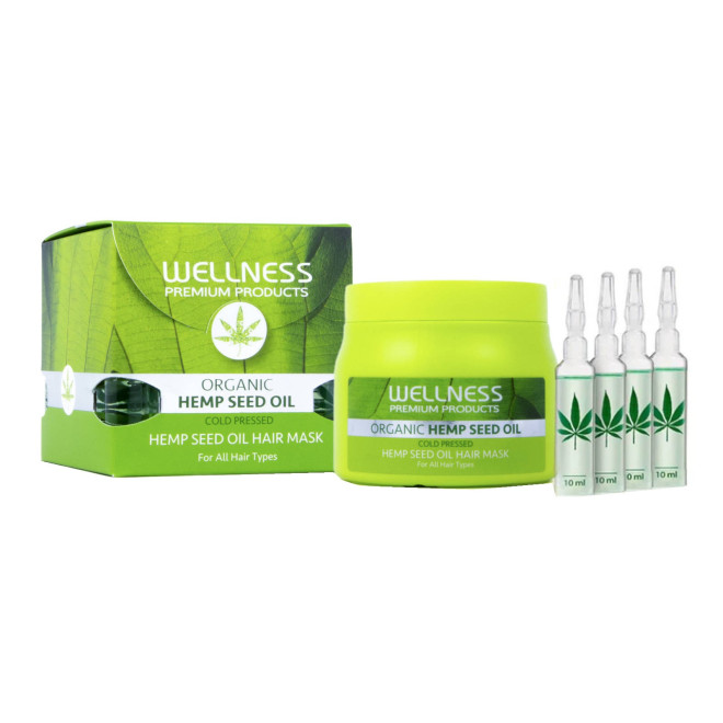 WELLNESS PREMIUM PRODUCTS Intensive Maska nawilżająca do włosów 500ml + 4 ampułki 10ml