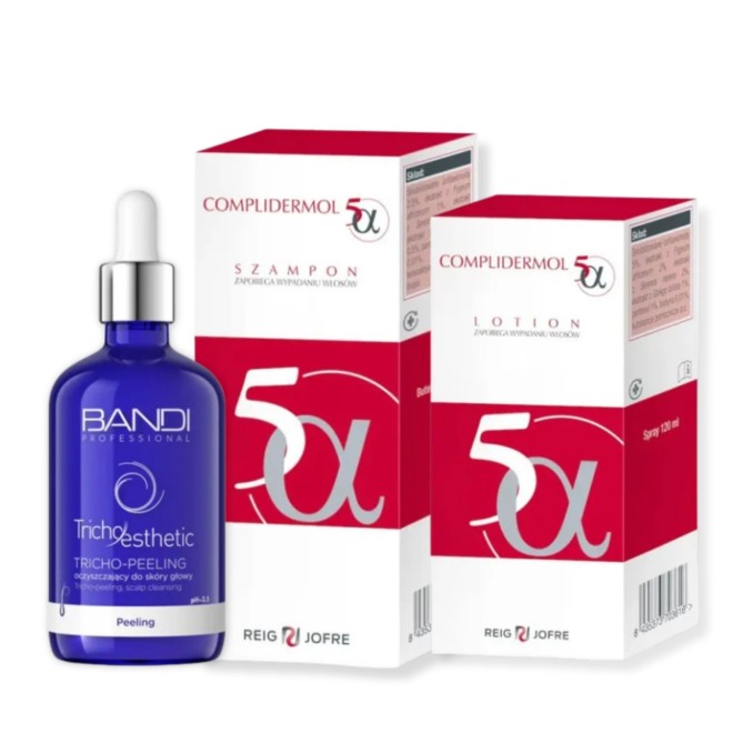 Zestaw kosmetyków przeciw łysieniu dla każdego rodzaju skóry głowy Bandi Complidermol