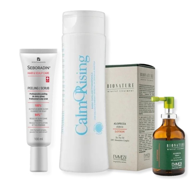 Zestaw kosmetyków przeciw łysieniu dla skóry głowy wrażliwej i suchej