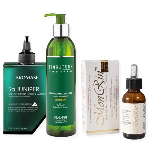 Zestaw kosmetyków przeciw łysieniu dla przetłuszczającej się skóry głowy