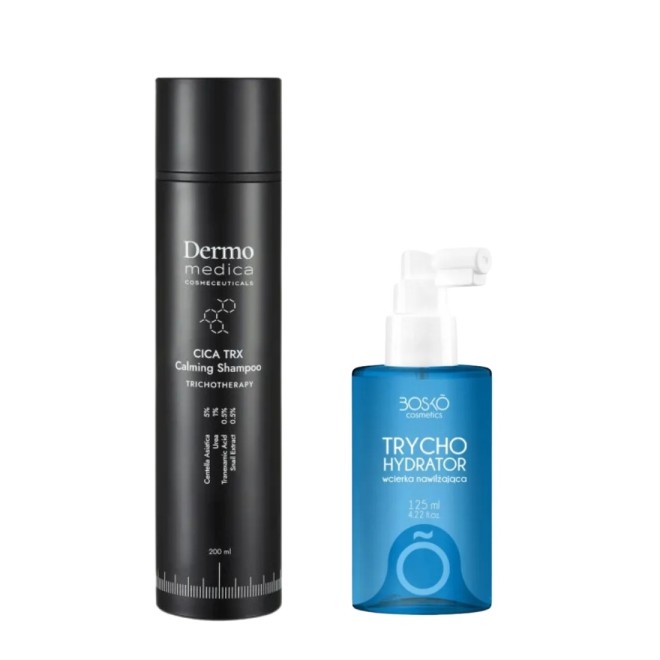 Łagodząco-nawilżający zestaw kosmetyków trychologicznych
