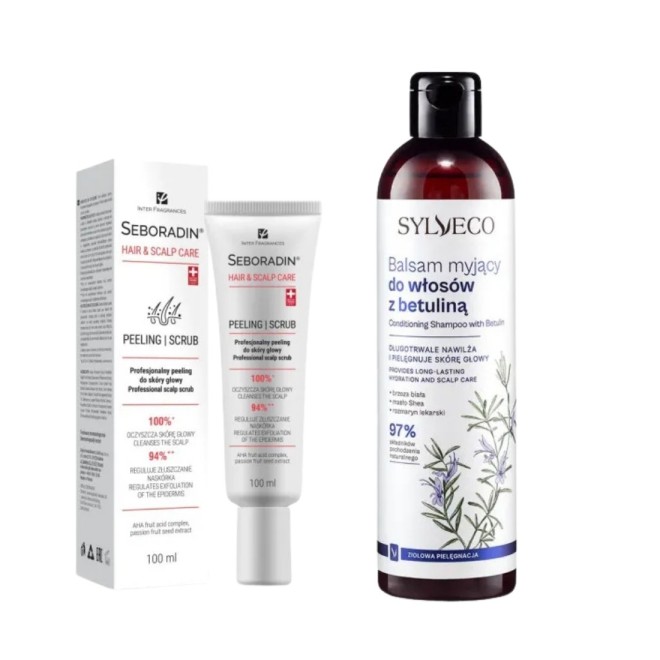 ZESTAW Bezpieczne złuszczanie i mycie suchej skóry głowy