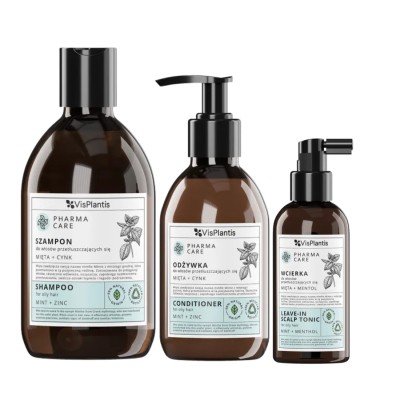 PHARMA CARE Mięta + Cynk Zestaw kosmetyków do tłustej skóry głowy