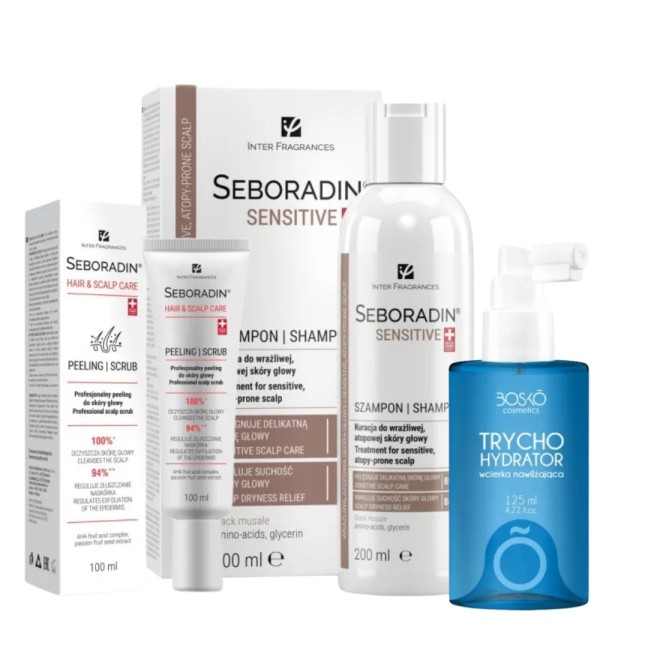 Zestaw kosmetyków oczyszczająco - łagodzący  wrażliwą skórę głowy