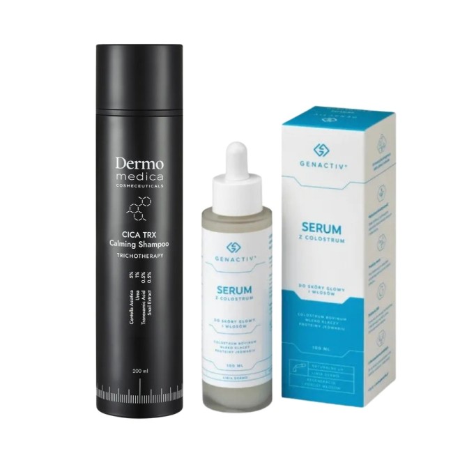 Zestaw kosmetyków kojący skórę głowy i wzmacniający włosy