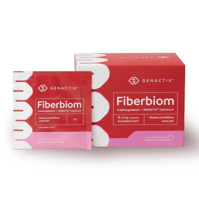 GENACTIV Fiberbiom Błonnik + Colostrum Suplement diety - 15 saszetek
