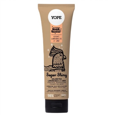 YOPE Super Shiny Galaretka laminująca z lnem do włosów - 140ml