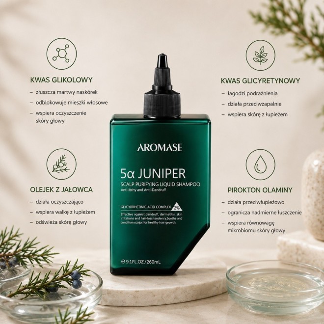 AROMASE 5α Juniper Szampon peelingujący skórę głowy - 260ml