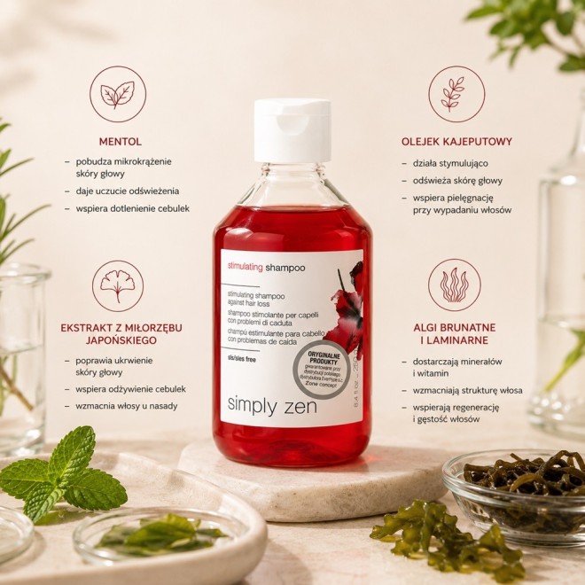 SIMPLY ZEN Stimulating Szampon przeciw wypadaniu włosów oraz na porost włosów - 250ml