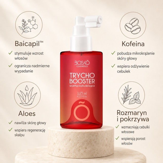 BOSKO Cosmetics Trychobooster Wcierka pobudzająca włosy do wzrostu - 125ml