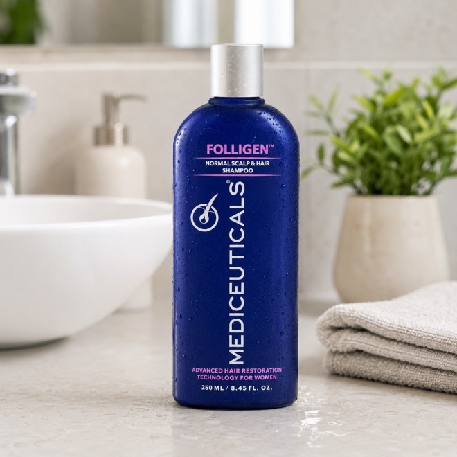 MEDICEUTICALS Folligen Szampon dla kobiet przeciw wypadaniu i przerzedzaniu włosów  - 250 ml