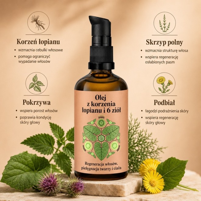 NAMI Olej z korzenia łopianu i 6 ziół - 100 ml