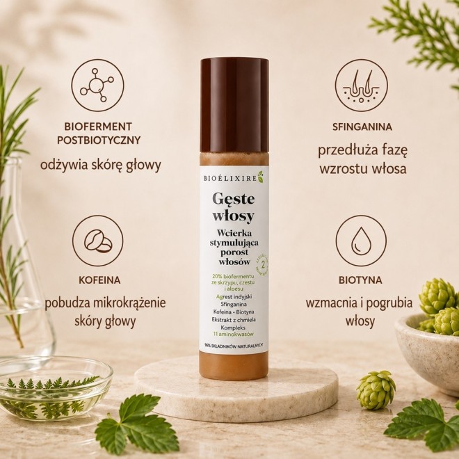 BIOELIXIRE GĘSTE WŁOSY Wcierka stymulująca porost włosów 150ml