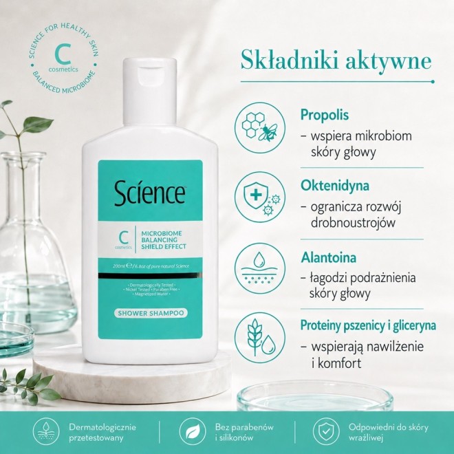 SCIENCE Microbiome Szampon z efektem ochronnym mikroflory skóry głowy - 200 ml