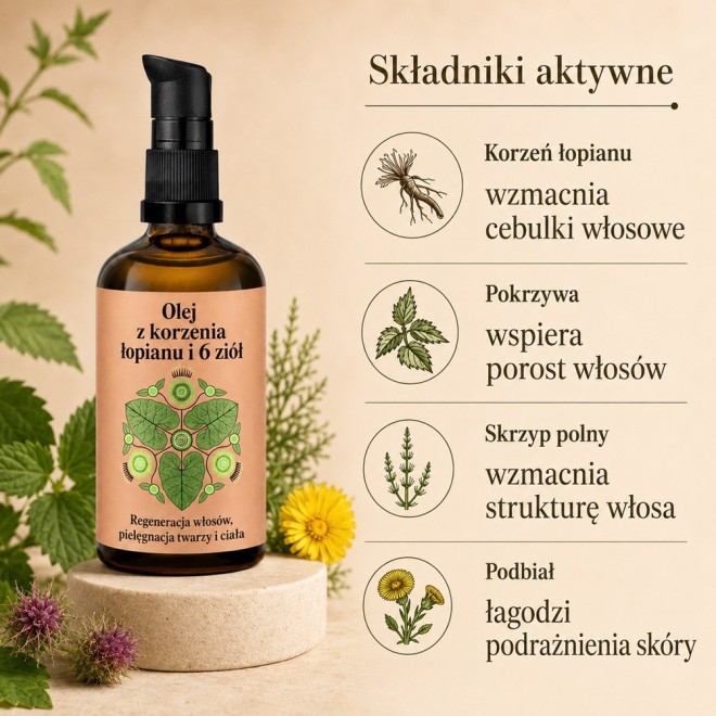 NAMI Olej z korzenia łopianu i 6 ziół - 100 ml