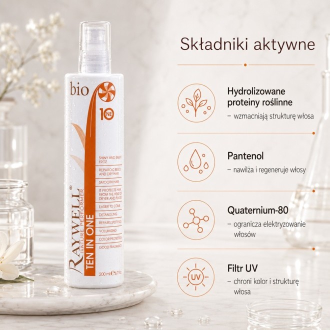 RAYWELL Ten In One Mleczko termoochronne do włosów 10 w 1 - 200 ml