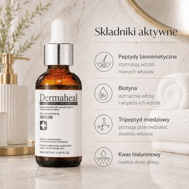 DERMAHEAL Serum powstrzymujące nadmierne wypadanie włosów oraz pobudzające wzrost włosów - 50ml