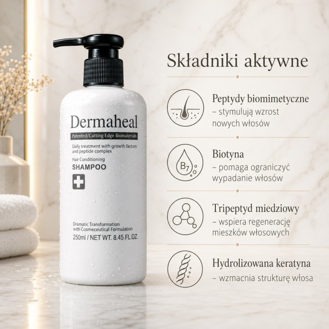 DERMAHEAL Szampon wzmacniający oraz nadający objętości - 250ml