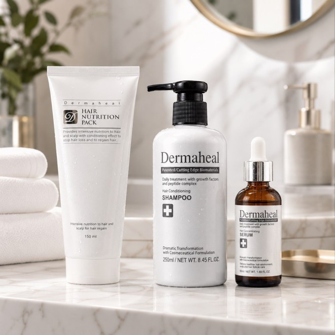 DERMAHEAL Innowacyjny zestaw powstrzymuje wypadanie oraz pobudza włosy do wzrostu