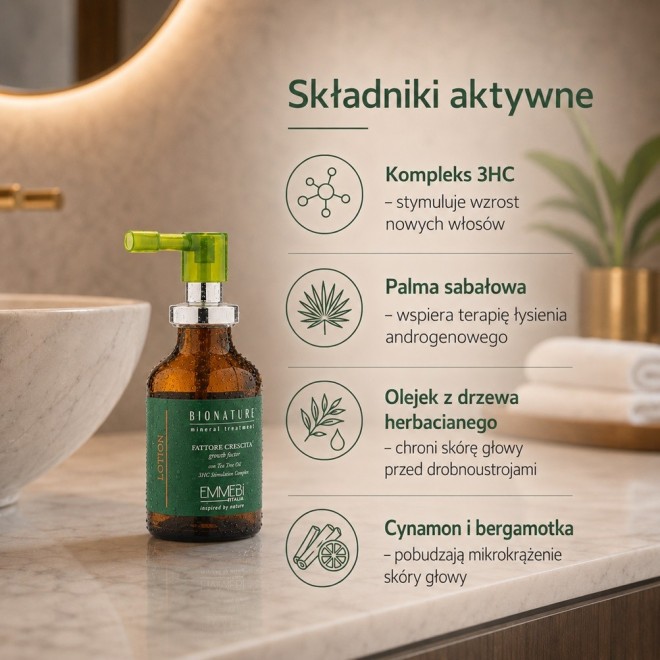 BIONATURE Lotion na porost włosów faktor wzrostu - 50ml