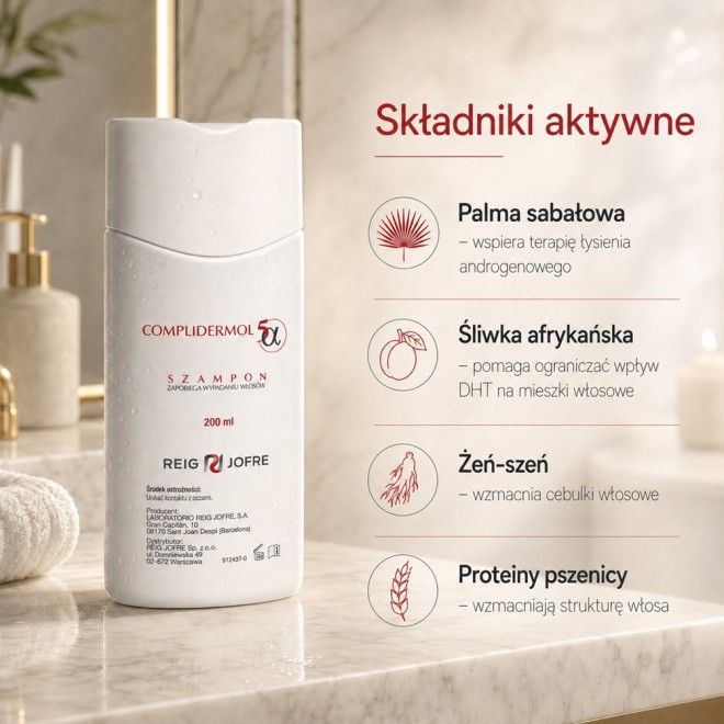 COMPLIDERMOL 5-ALFA Szampon przeciw łysieniu androgenowemu - 200ml