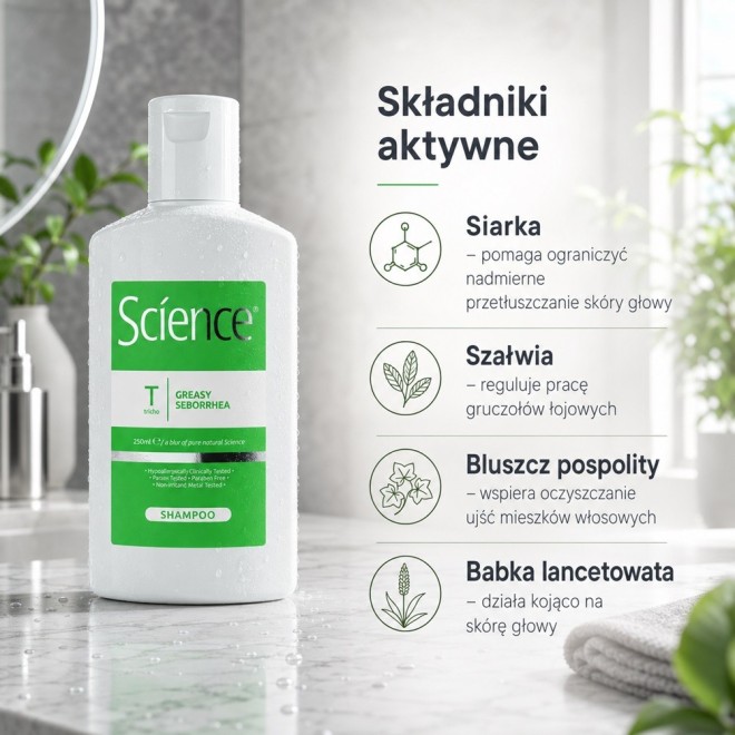 SCIENCE szampon przeciw łojotokowi tłustemu - 200ml