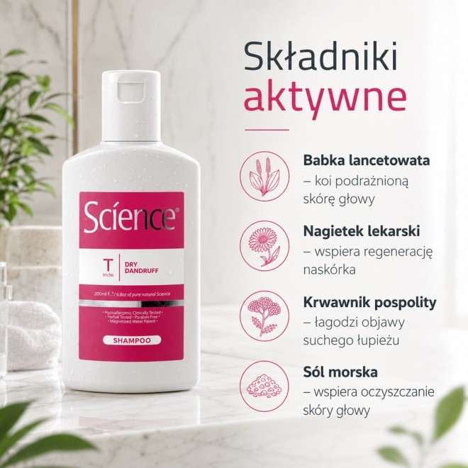 SCIENCE Szampon przeciw łupieżowi suchemu - 200ml