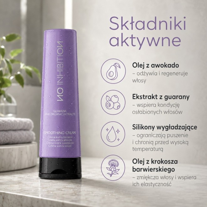 NO INHIBITION Smoothing Cream Krem wygładzający włosy - 200ml