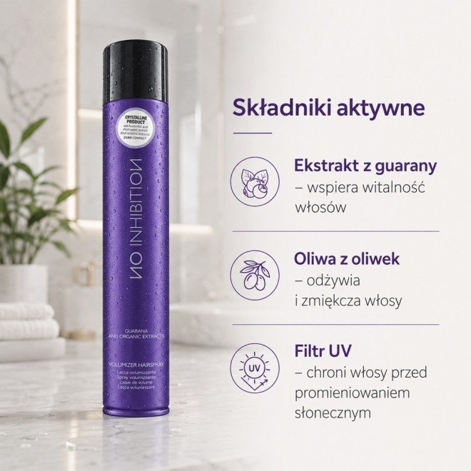 NO INHIBITION Volumizer Hairspray Lakier zwiększający objętość włosów - 400ml