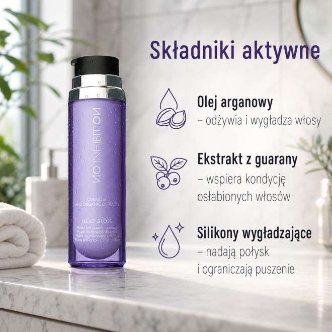 NO INHIBITION Fluid Gloss Nabłyszczający fluid zwalczający efekt puszenia się włosów - 50ml