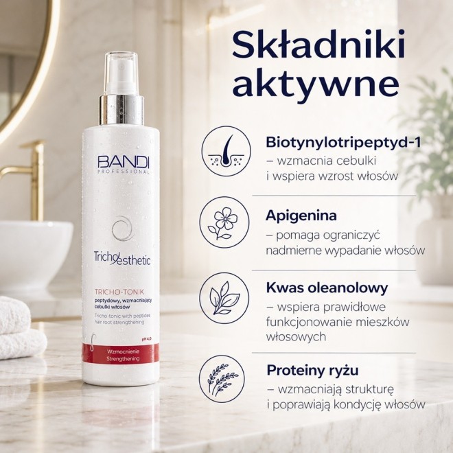 Tricho-tonik peptydowy wzmacniający cebulki włosów Bandi❤️