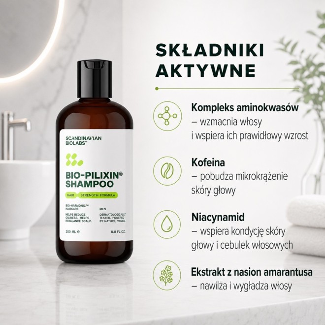 Szampon wzmacniający włosy dla mężczyzn Scandinavian Bioplabs Bio-Pilixin  ❤️