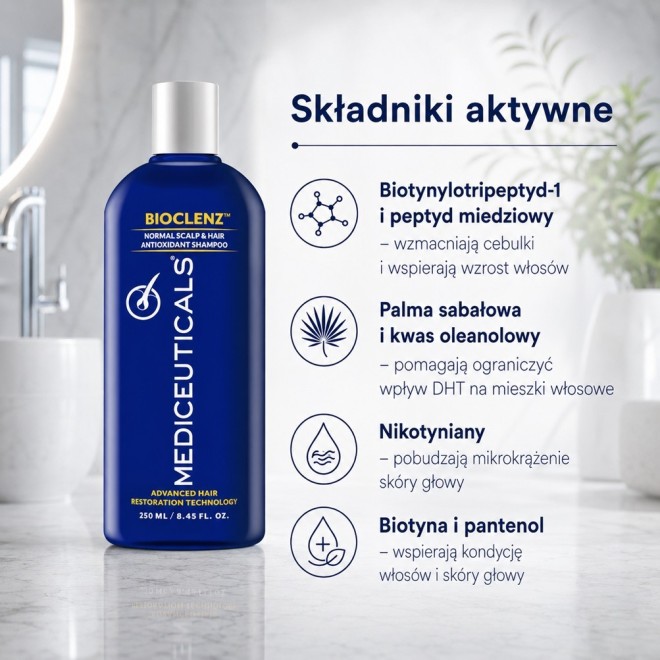 MEDICEUTICALS Bioclenz Szampon przeciw wypadaniu i przerzedzaniu włosów - 250ml