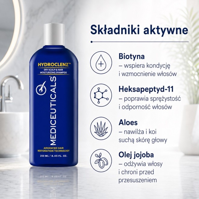 MEDICEUTICALS Hydroclenz Szampon przeciw wypadaniu i przerzedzaniu włosów - 250 ml