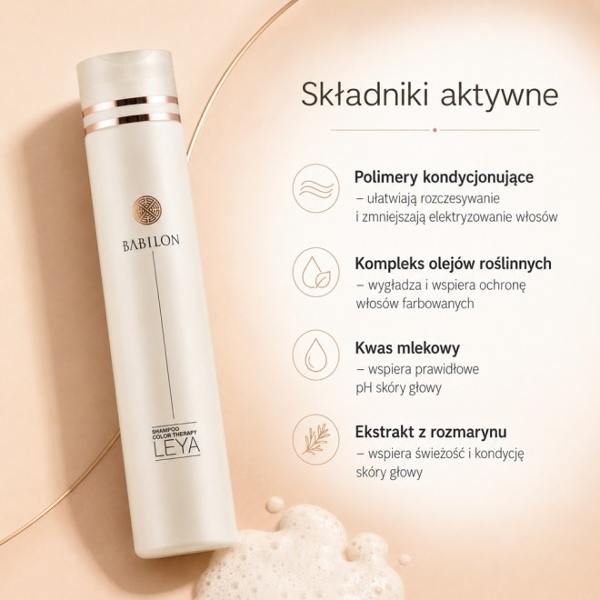 BABILON Leya, Shampoo Color Therapy Szampon do włosów farbowanych - 300 ml