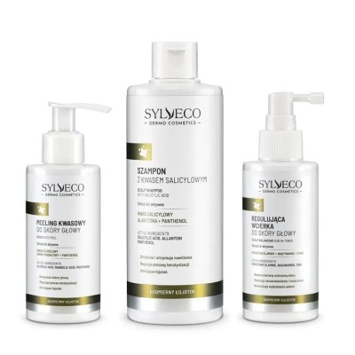 SYLVECO DERMO Zestaw do przetłuszczającej się skóry głowy (Peeling, Szampon, Wcierka)